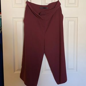 Karen Millen Maroon Wide Leg Pants